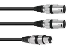 Splitkabel XLR hun - 2 x XLR han