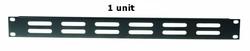 Rack frontplade u-profil SORT. 1 unit med udluftning