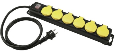 6-stikdåse schuko IP44